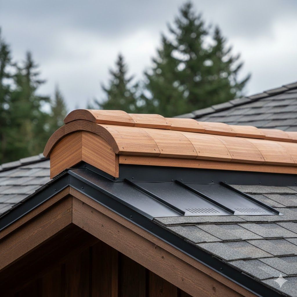Gray metal downspout with a square top, and a pipe on a light brown wall.
