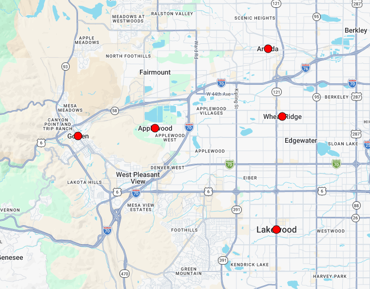 Arvada, Wheat Ridge & Golden Area