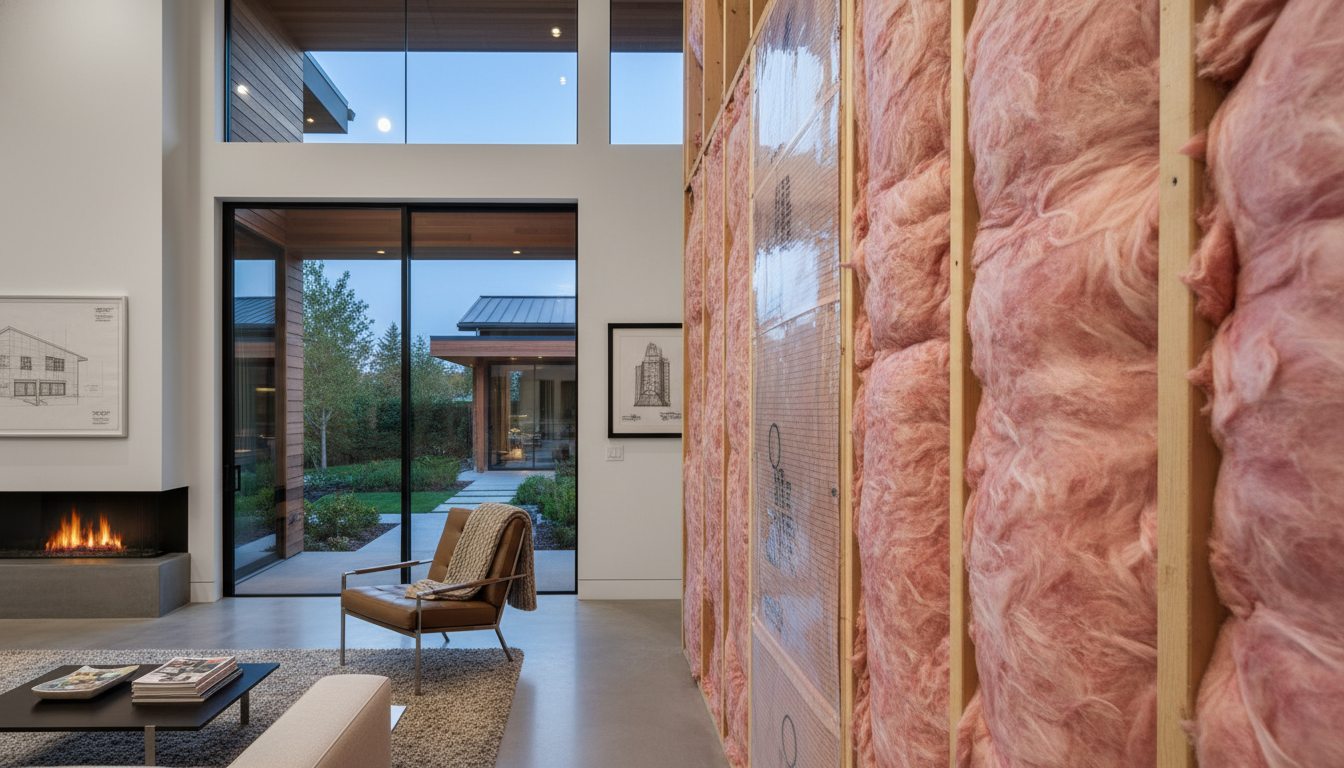 FIberglass Insulation On The Wall