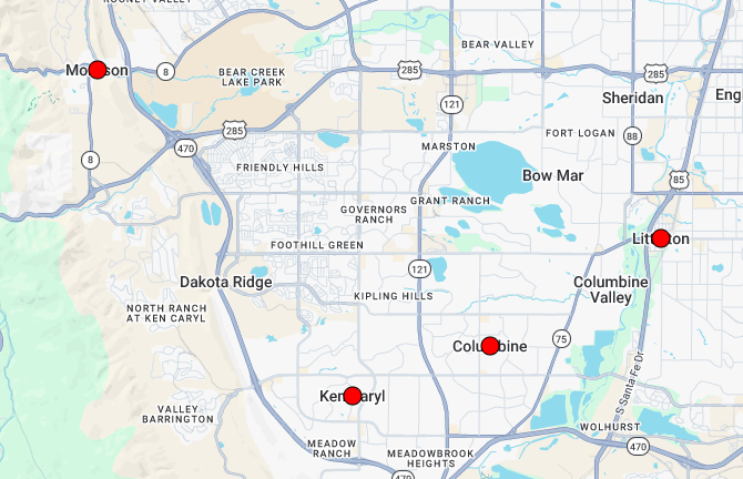 Littleton, Ken Caryl & Morrison Area