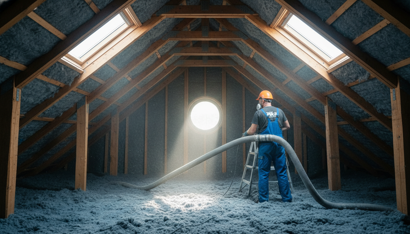 Man In Suit Adding Insulation