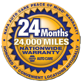NAPA 24 months 24,000 miles nationwide warranty