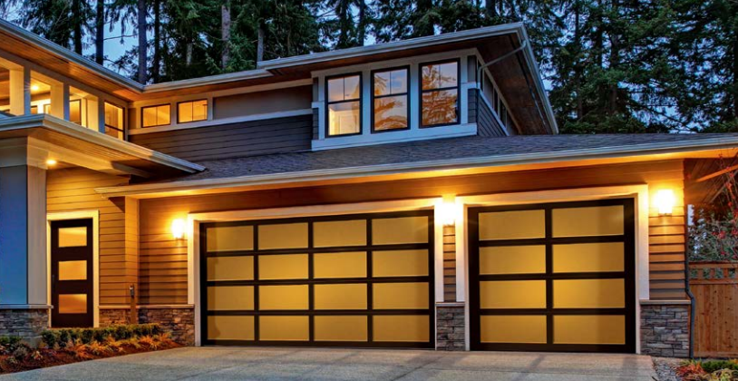 Shop all glass garage door with frosted glass for privacy in Venice, FL