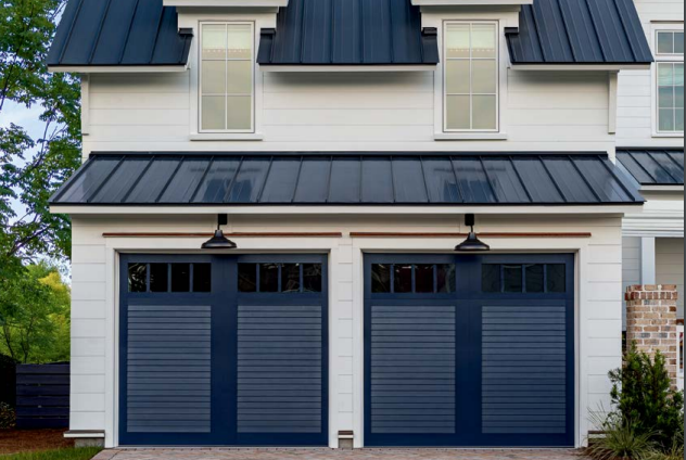 Shop coastal single car wood garage doors with louver design that compliments a Florida home in Bradenton, FL