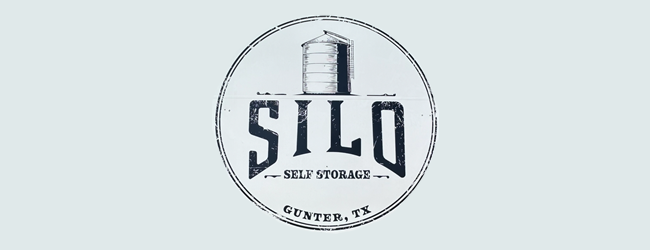 Logo for Silo Self Storage in Gunters, TN. Featuring a silo inside a circle with the company name.