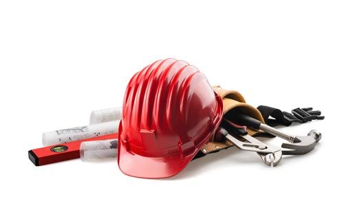 Red Hard Hat with Tools - Contractors License Courses in Santa Clara, CA