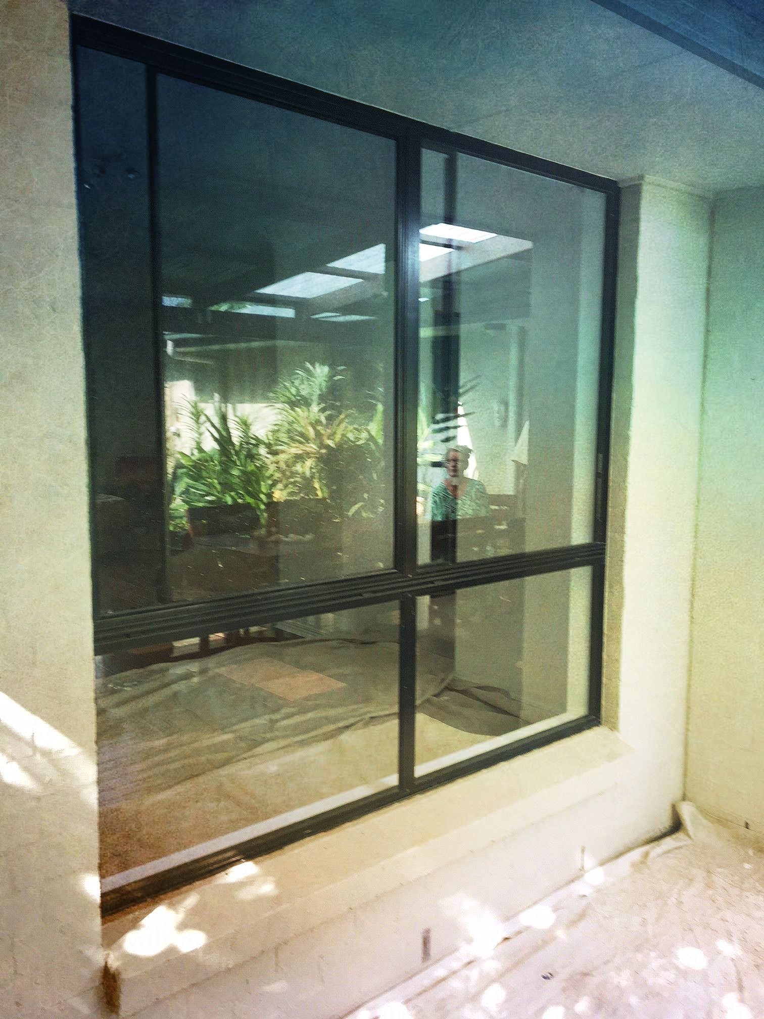 Large Window With Black Frame, Looking Into a Room With Plants — Datco Windows & Doors Pty Ltd In Coomera, QLD