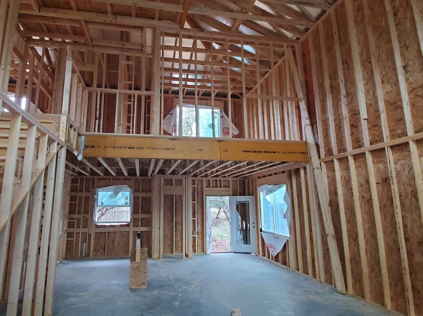 The inside of a house that is being built