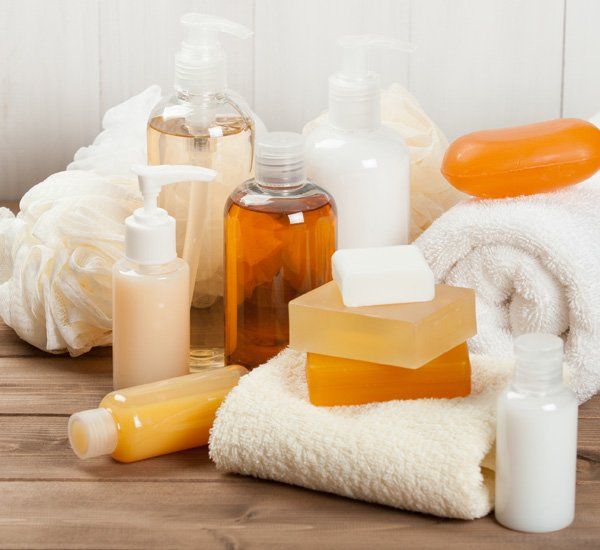 Soap Bar, Towel and Liquid Shampoo — Livonia, MI — Glenn’s Fireplace & Spa