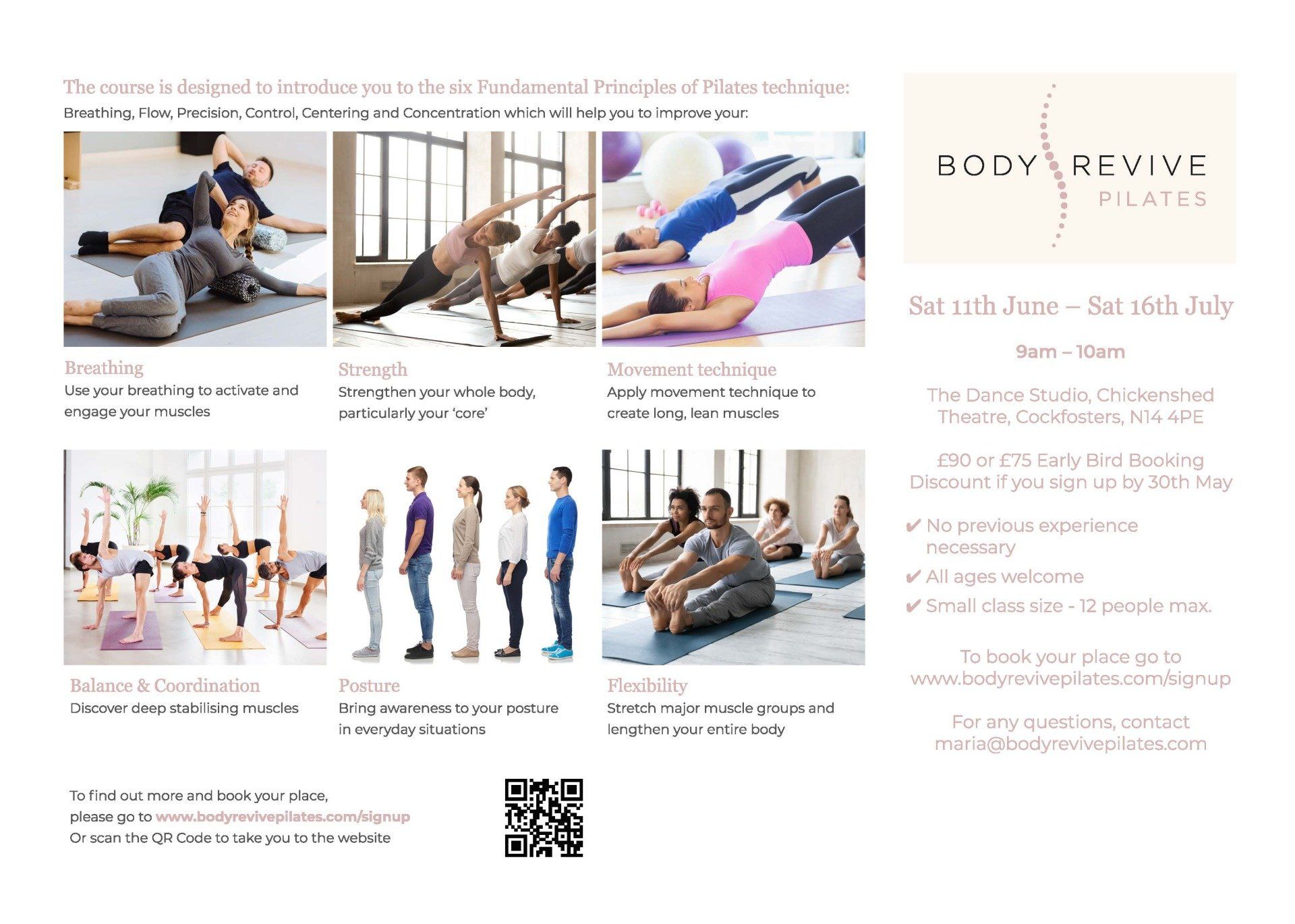 Body Revive Pilates leaflet