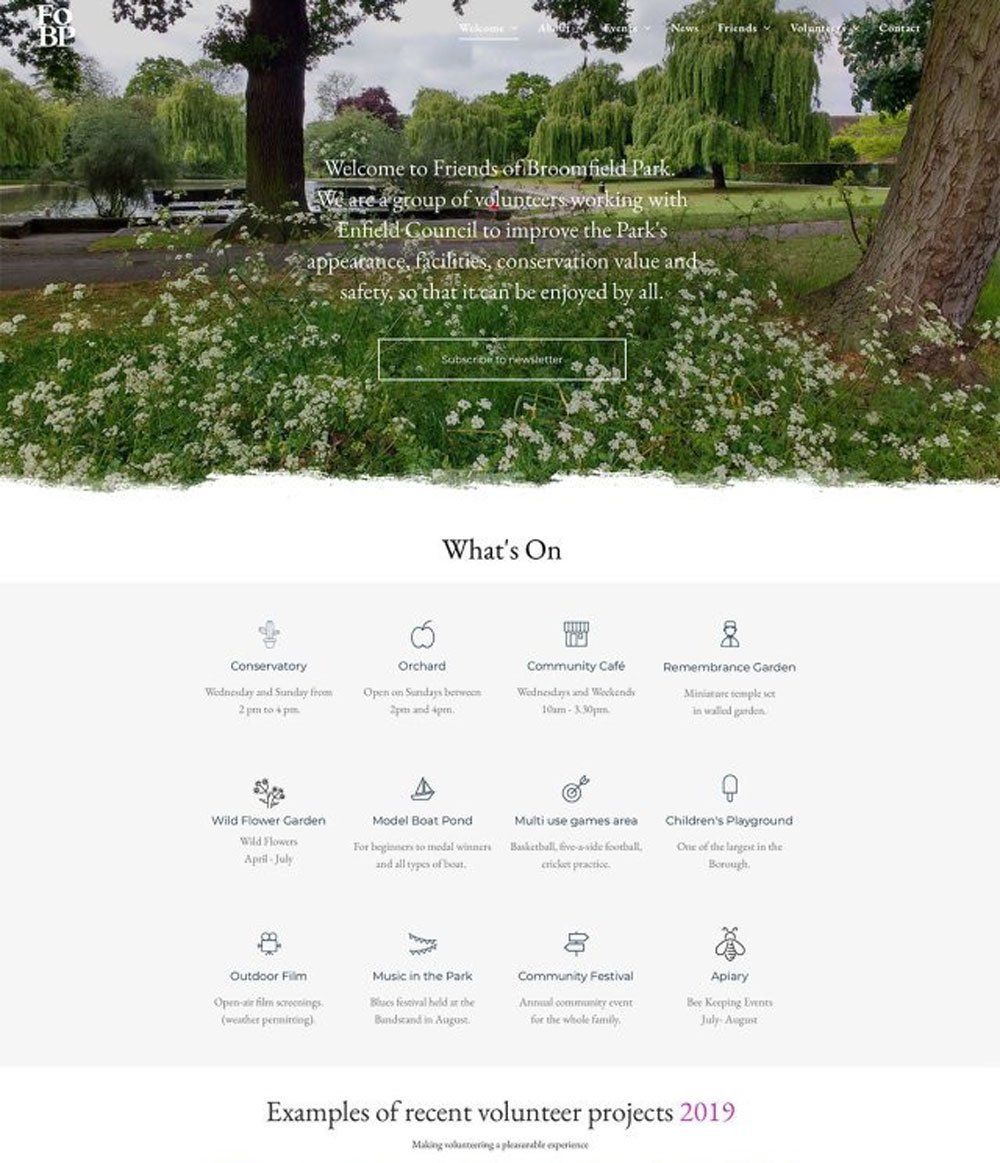 FoBP website design development