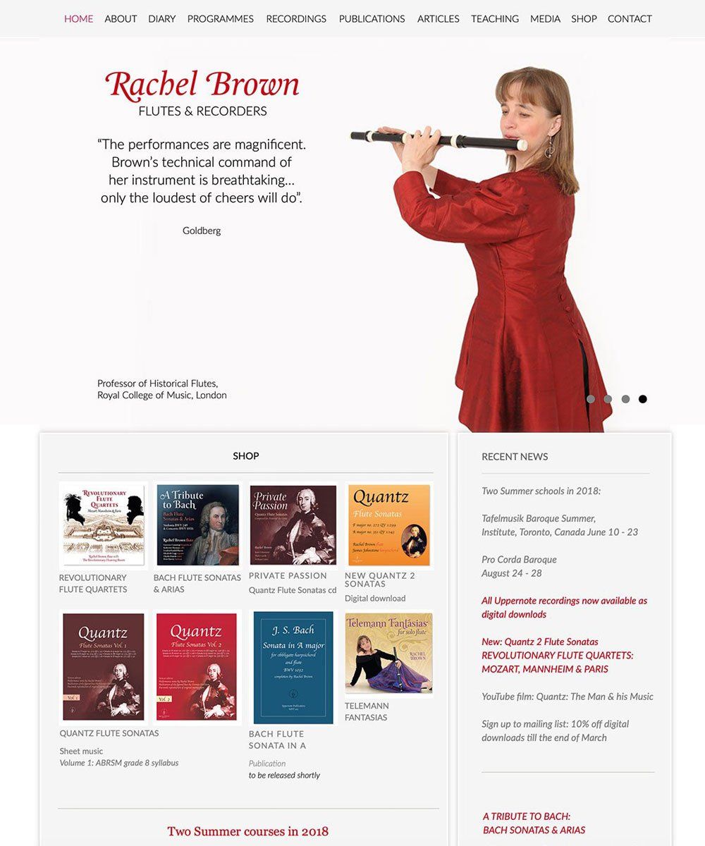 Rachel brown website design development
