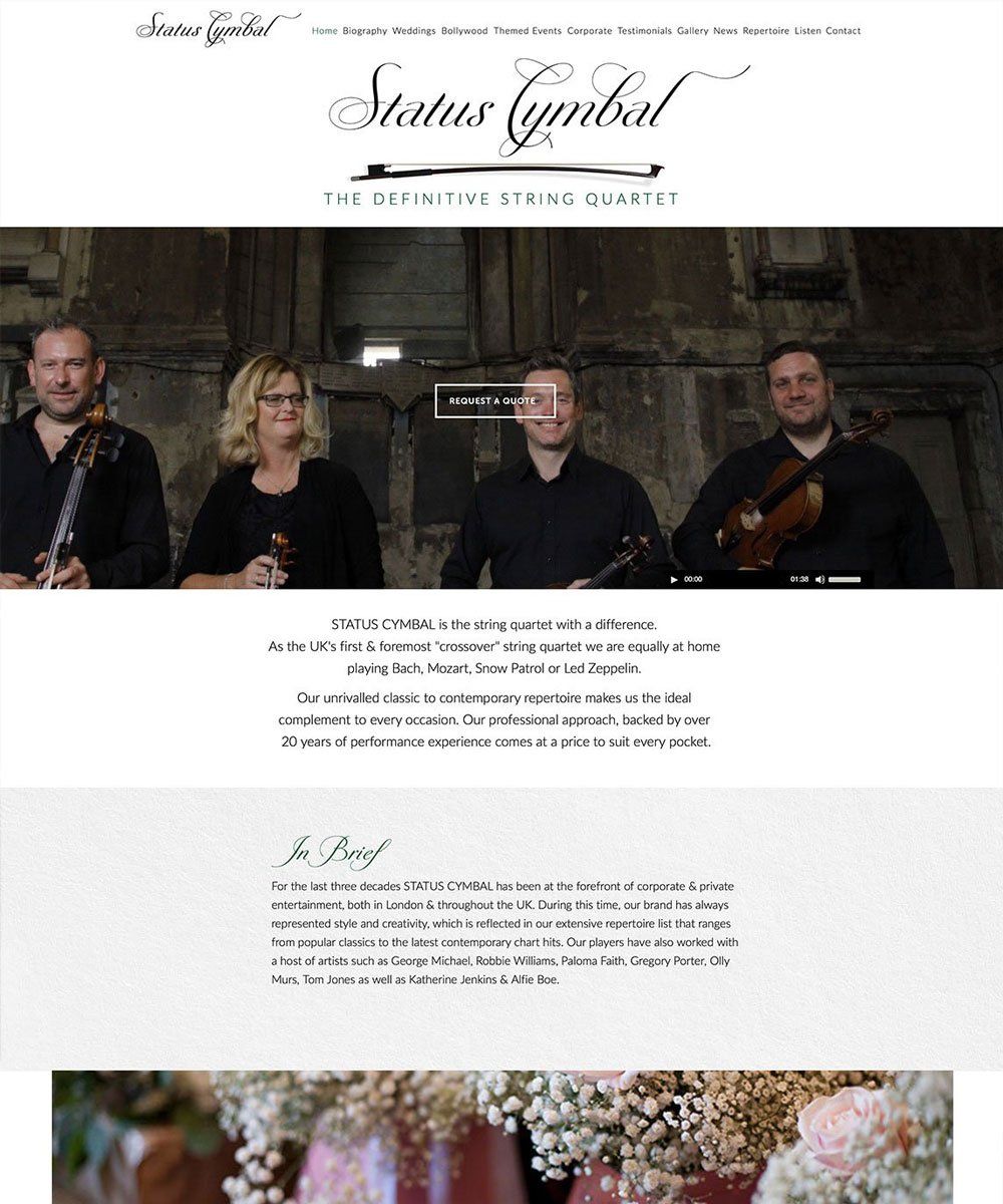 status Cymbal website design development