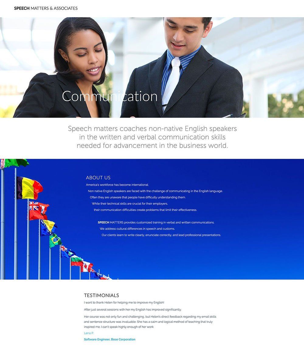 Speech Matters website design development