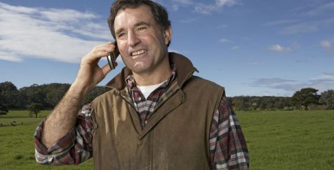 farmer on the phone