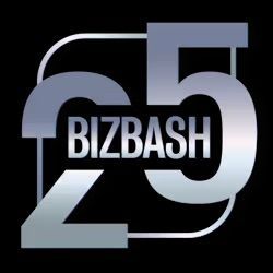 BizBash 25 logo. Silver number 25 overlaying 