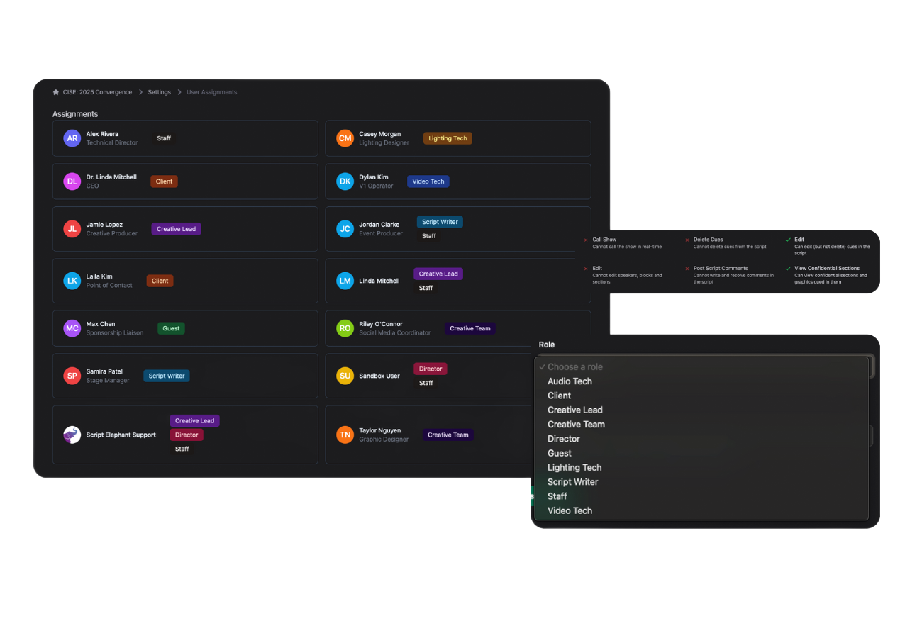 Script Elephant has no user limits, unlimited users with no extra fee; you can choose user roles