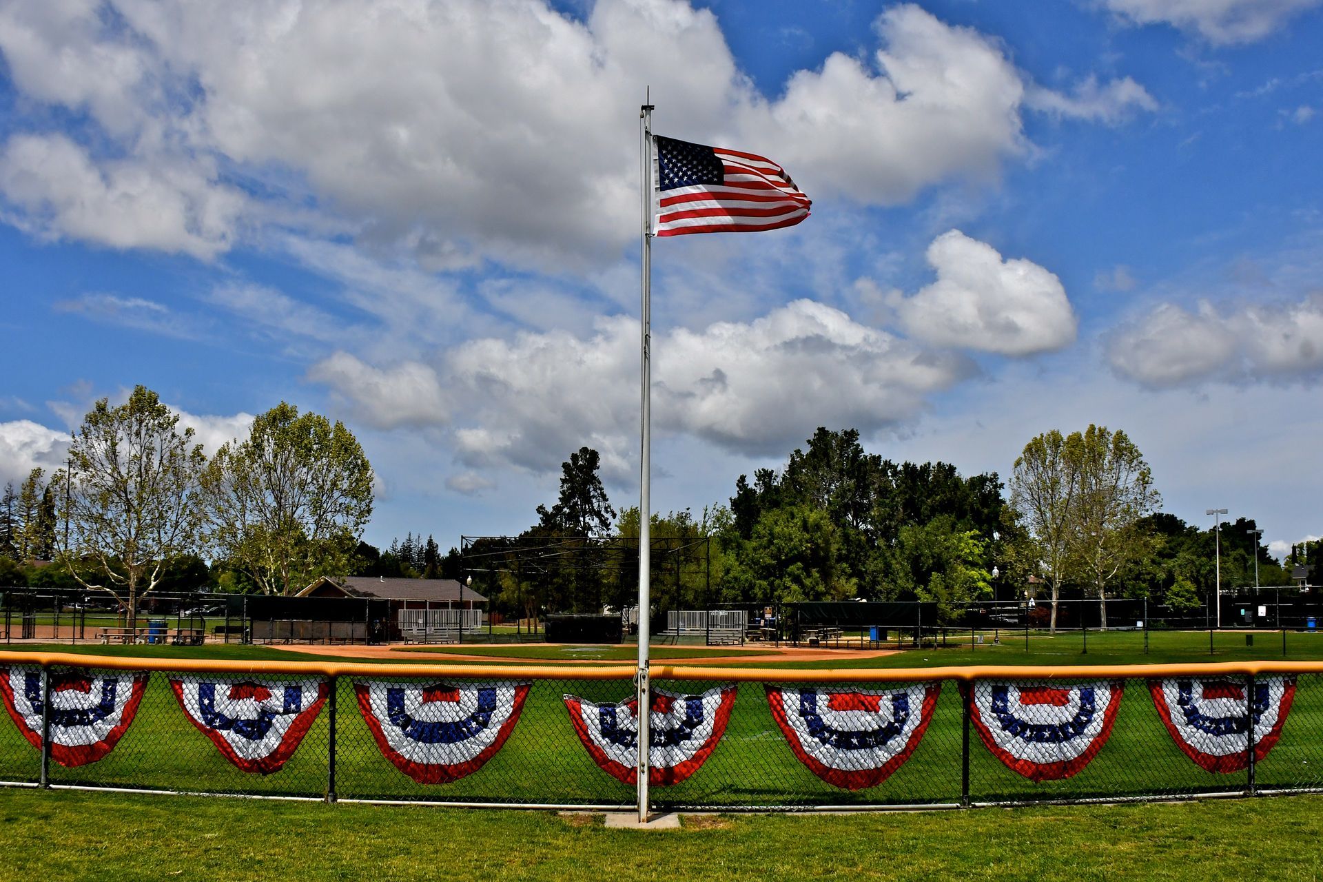 Little league baseball field ready for opening day.