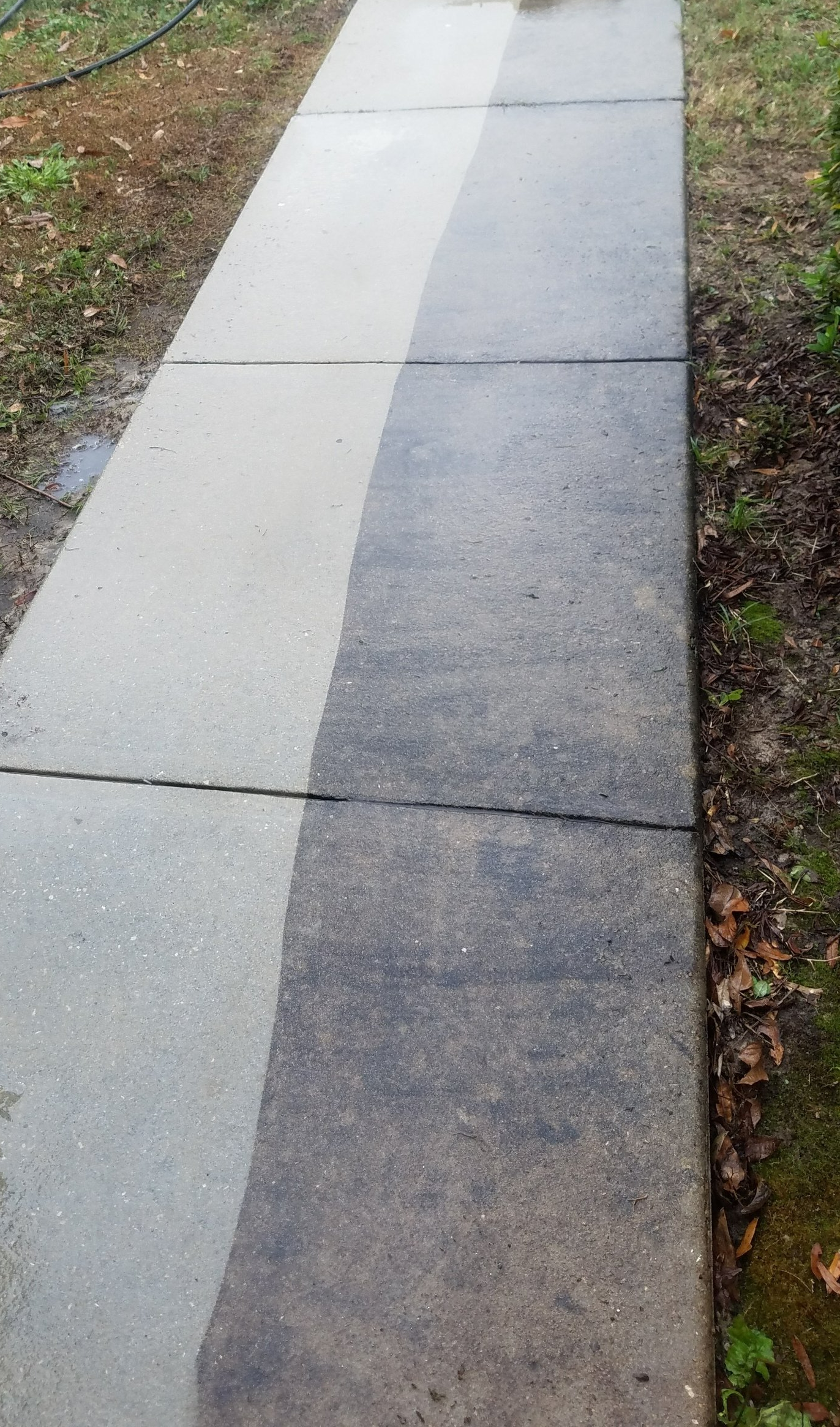 Driveway Pressure Washing - Before After
