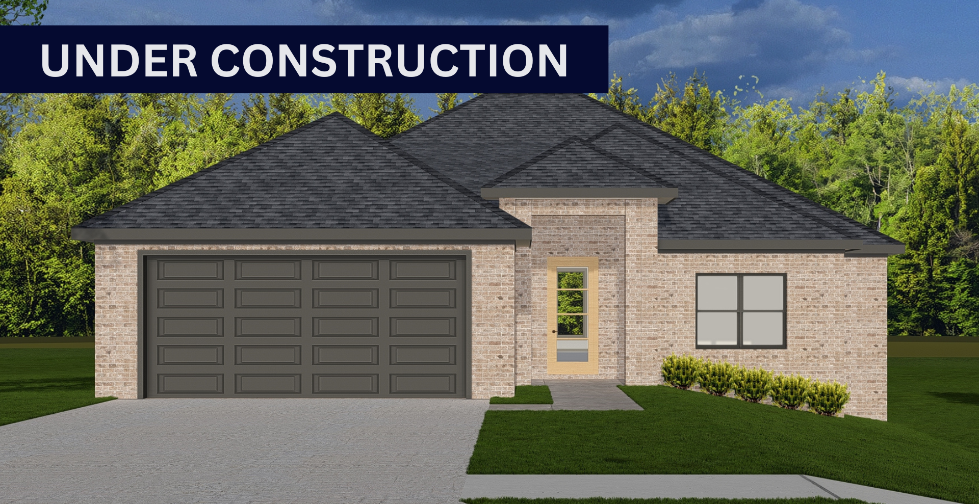 new construction home that is two story and lighter exterior colors. full of windows for natural light