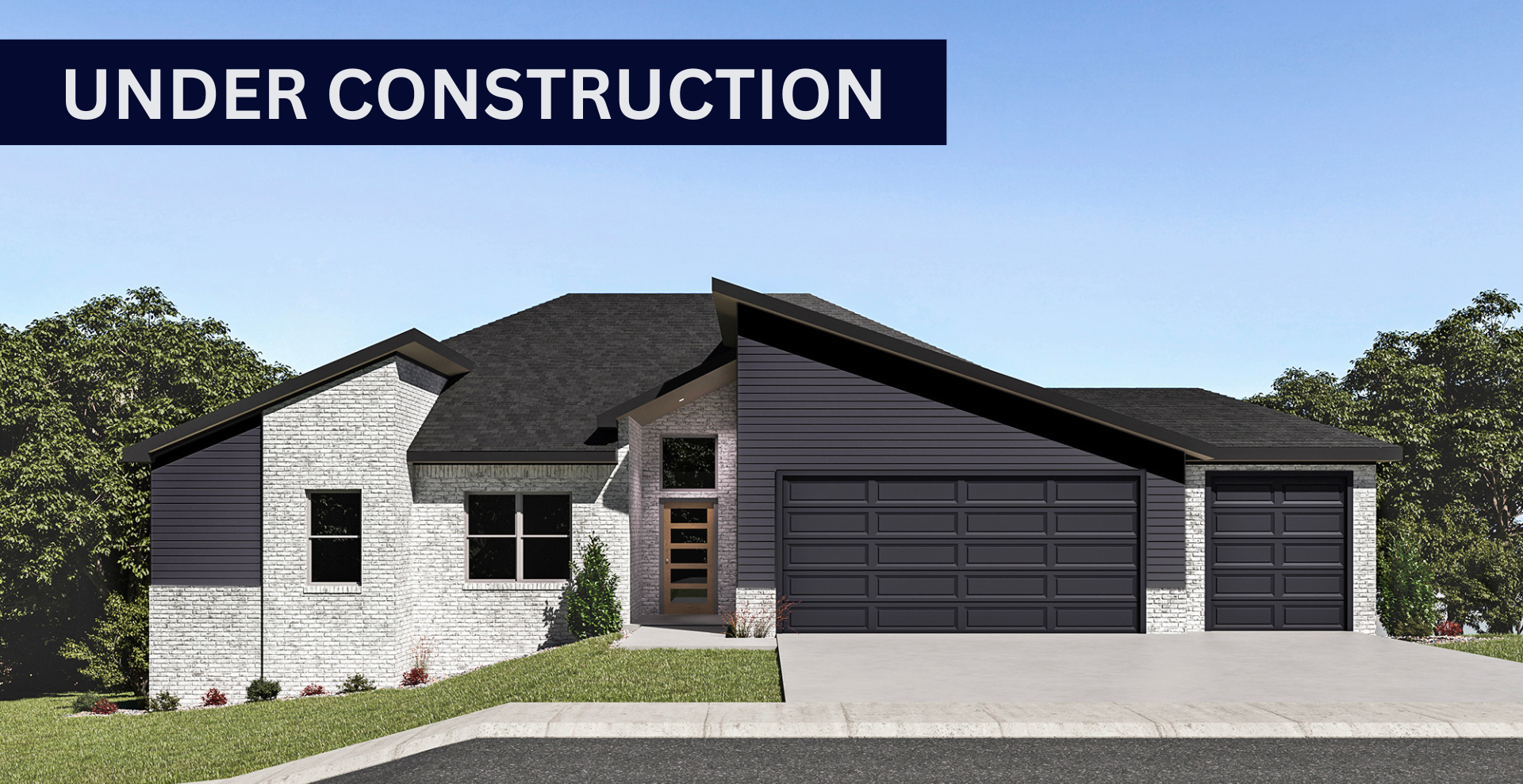 new construction home that is two story and lighter exterior colors. full of windows for natural light