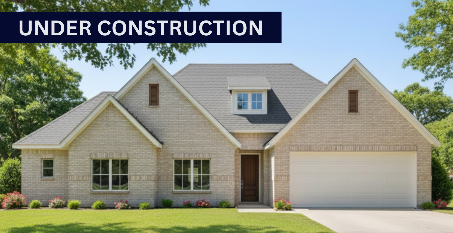new construction home that is two story and lighter exterior colors. full of windows for natural light