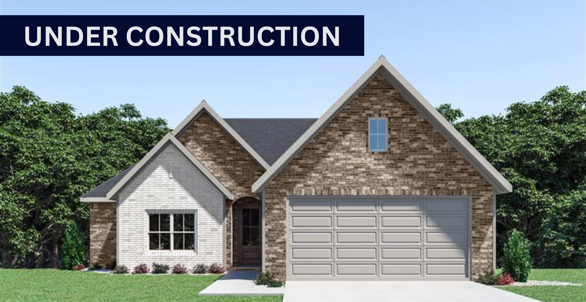 new construction home that is two story and lighter exterior colors. full of windows for natural light