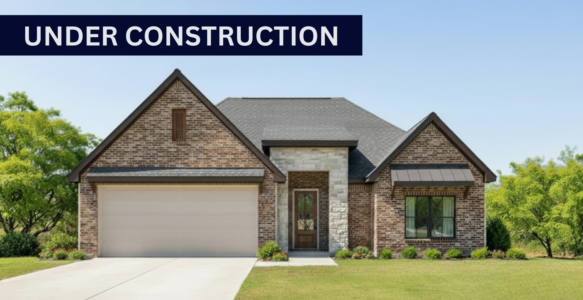 new construction home that is two story and lighter exterior colors. full of windows for natural light