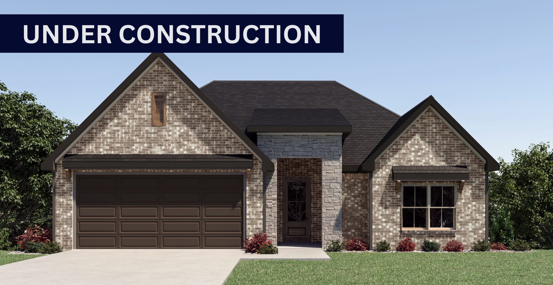 new construction home that is two story and lighter exterior colors. full of windows for natural light