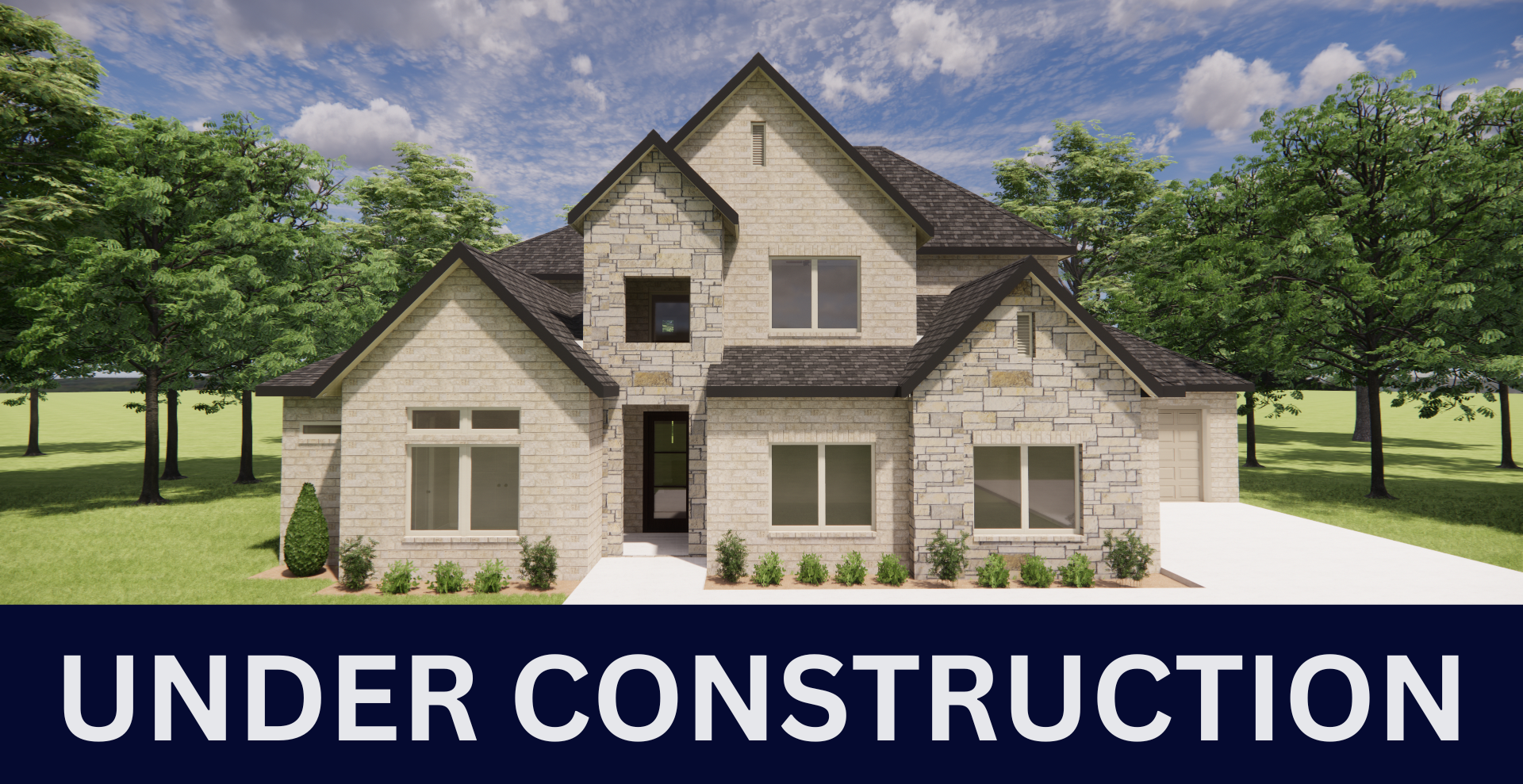 new construction home with beige exterior with lots of windows and two stories by hines homes
