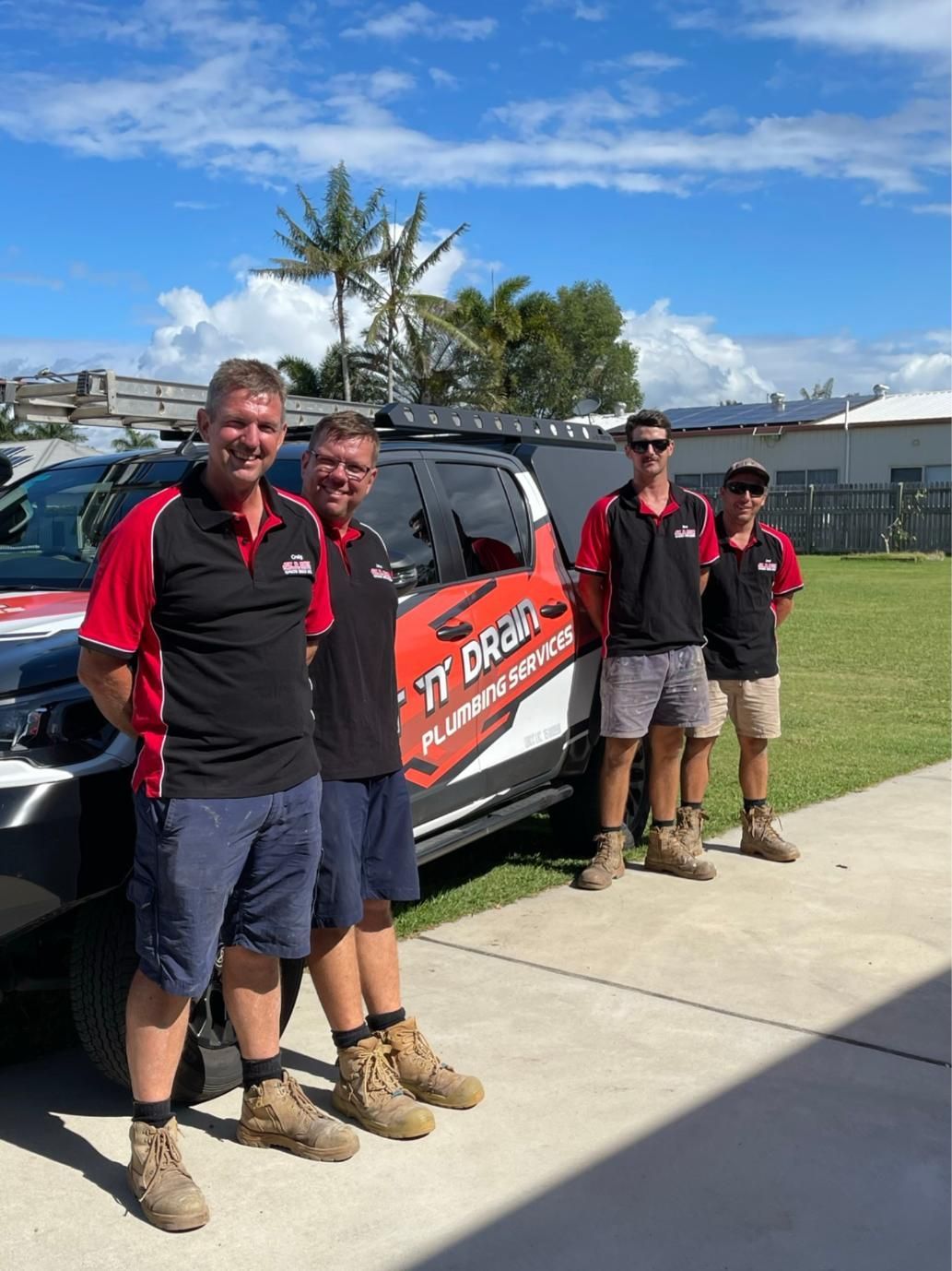 A Collage of Pictures of a Plumber Working on a Sink — Jet 'N' Drain Pty Ltd In Kawungan, QLD