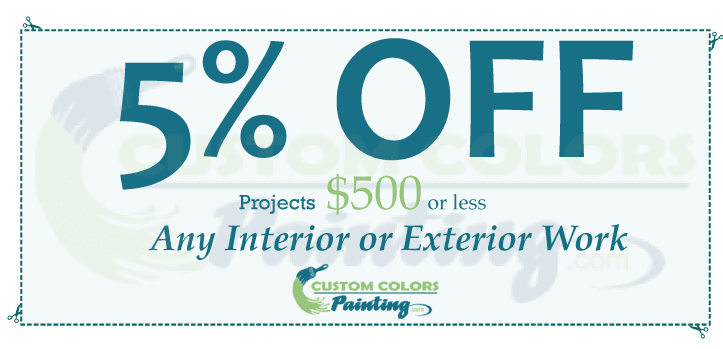 A coupon for 5 % off any interior or exterior work