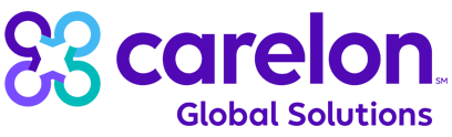 Carelon Global Solutions logo: purple text and a colorful abstract shape.