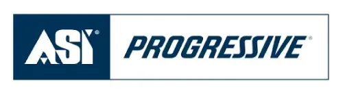 ASI and Progressive logo in a blue and white rectangle.