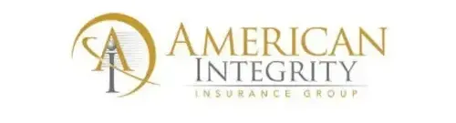American Integrity Insurance Group logo. Gold and gray text with a stylized “A” and a gold arc.