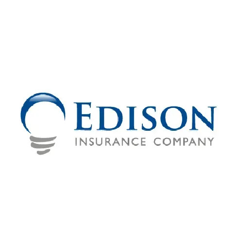 Edison Insurance Company logo with a blue lightbulb icon and dark blue text.