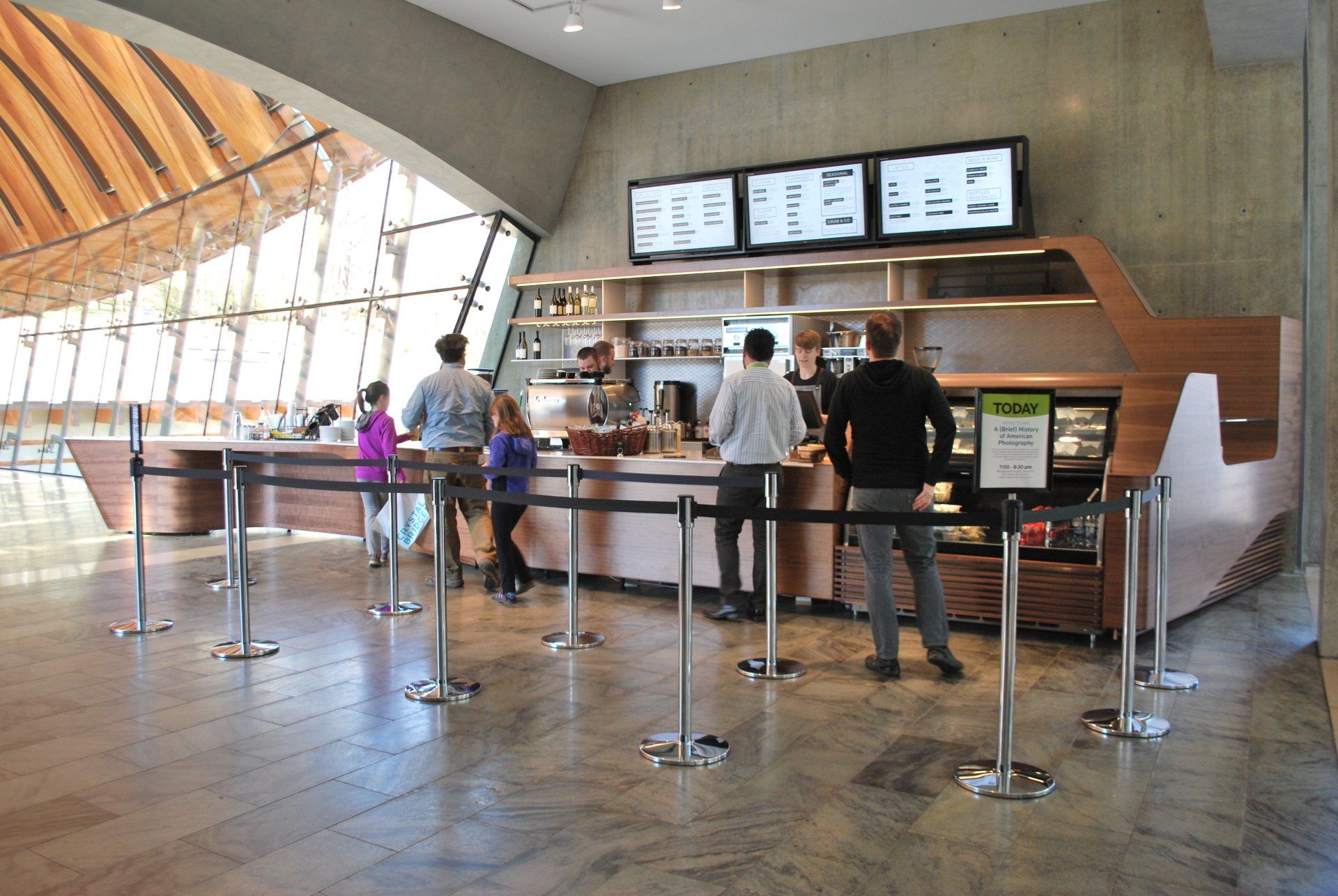 crystal bridges cafe interior work