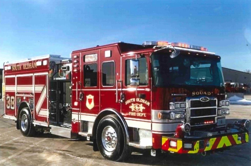 A red fire truck with the number 88 on it