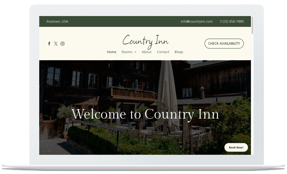 Free website template: Country / Inn theme