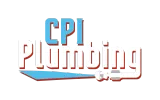 Logo for CPI Plumbing: blue "CPI" over red "Plumbing", with a blue and gray pipe graphic below.