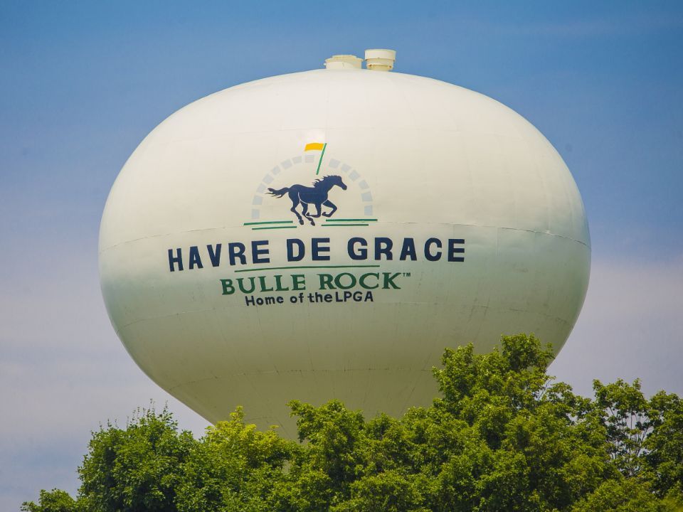 White water tower with 