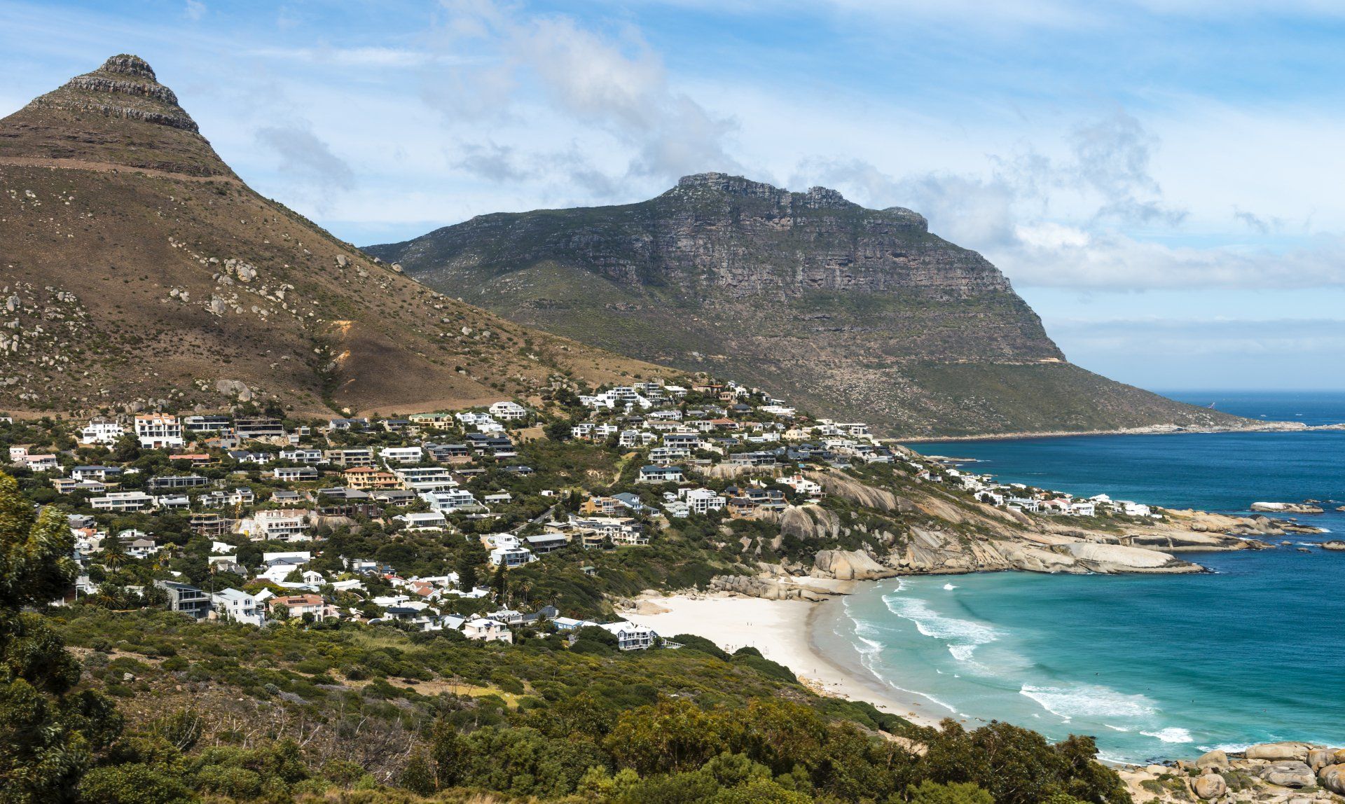 foto gezicht op Kaapstad (Z.A.) vanaf heuvel