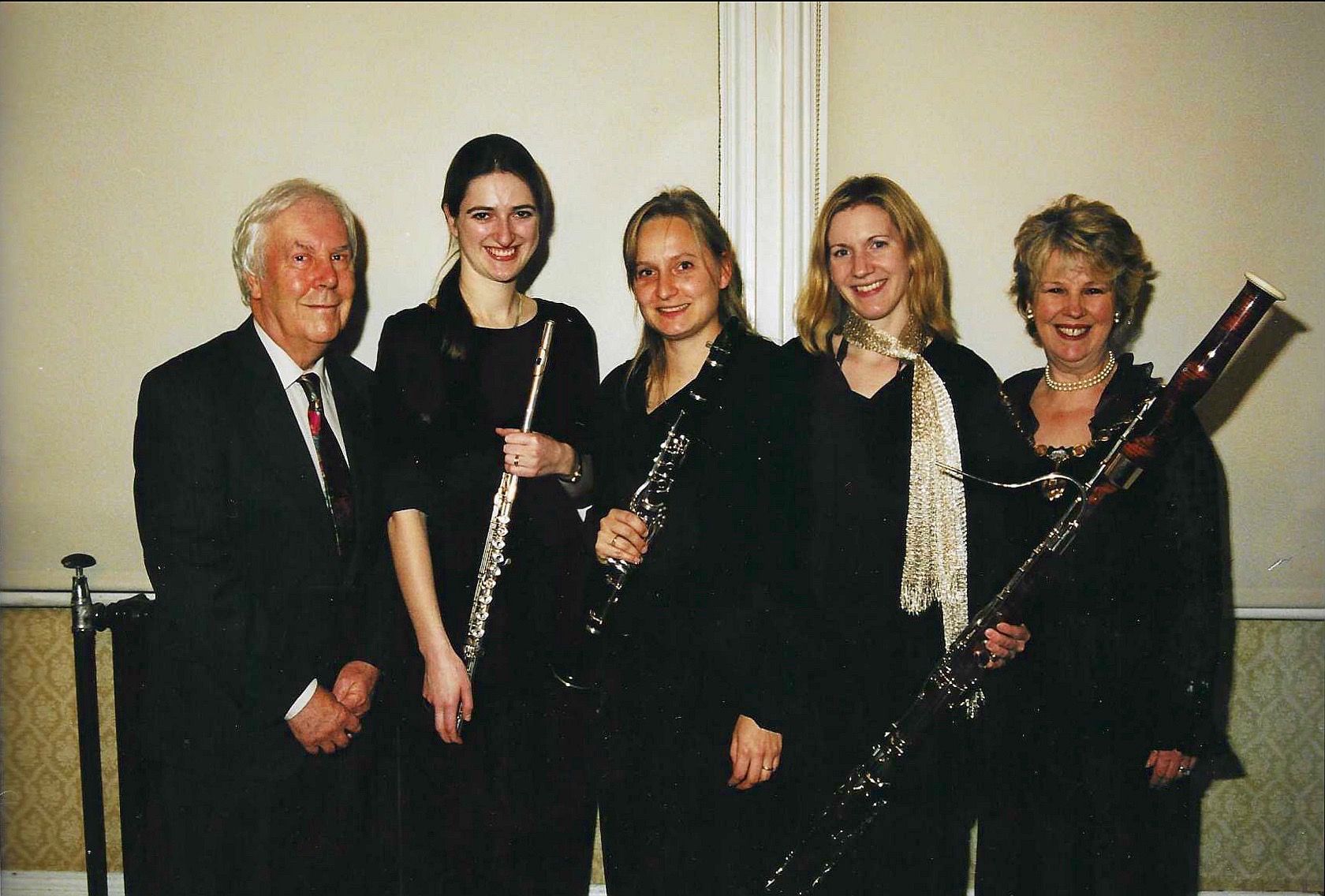 Morpeth Music Society 2002 Galliard Ensemble with chair Alan McDonald