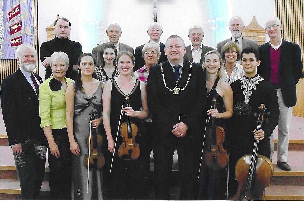 Morpeth Music Society 2010 Barbirolli Quartet with the Mayor Cllr Ken Brown and MMS committee members