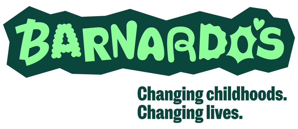 A logo for barnardo 's changing childhoods changing lives