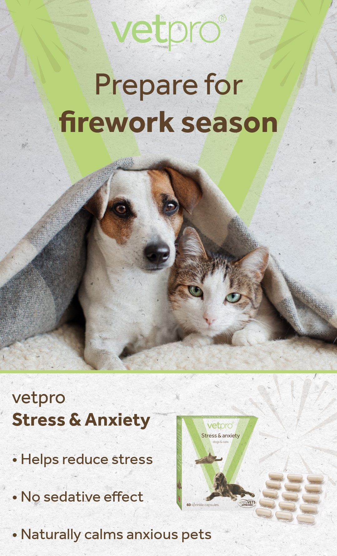 VetPro Stress and Anxiety capsules for dogs and cats