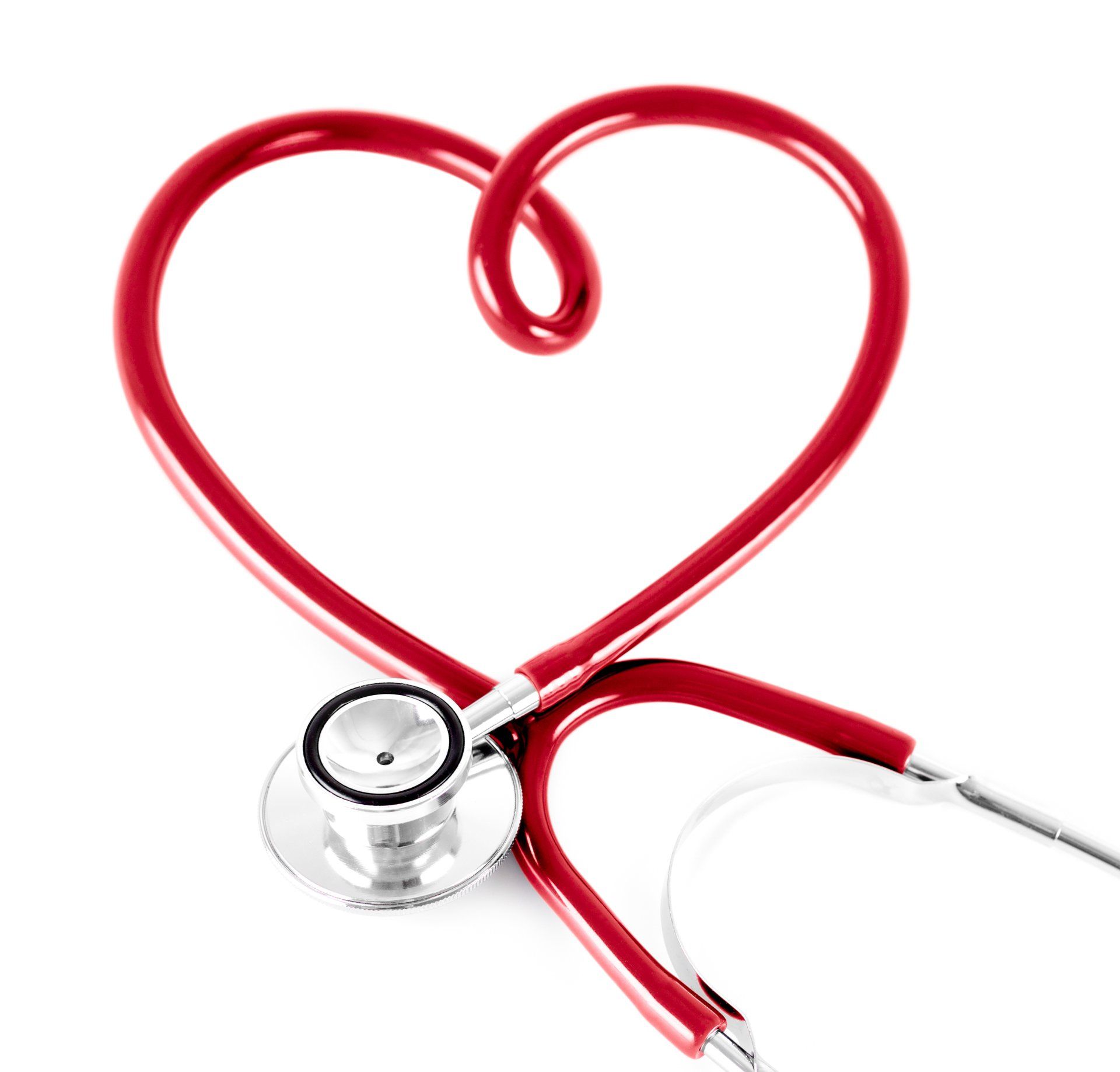 Stethoscope curled up into a heart shape