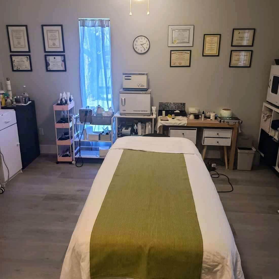 Treatment room in Marija's wellness studio in Summerville, SC.