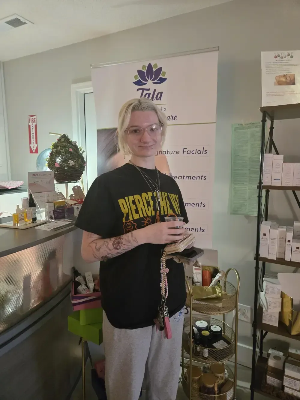 Client visiting Tala Wellness Studio day spa in Summerville SC.