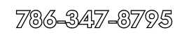 Telephone number: 786-347-8795, white numbers with a dark shadow.